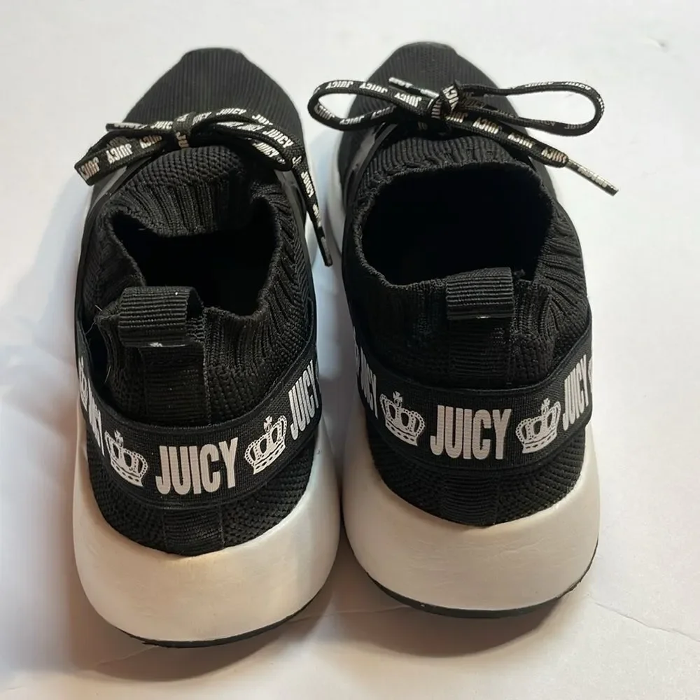 Juicy by Juicy Couture Avaya women sneaker Black/White Stretchy Mesh Sz 7